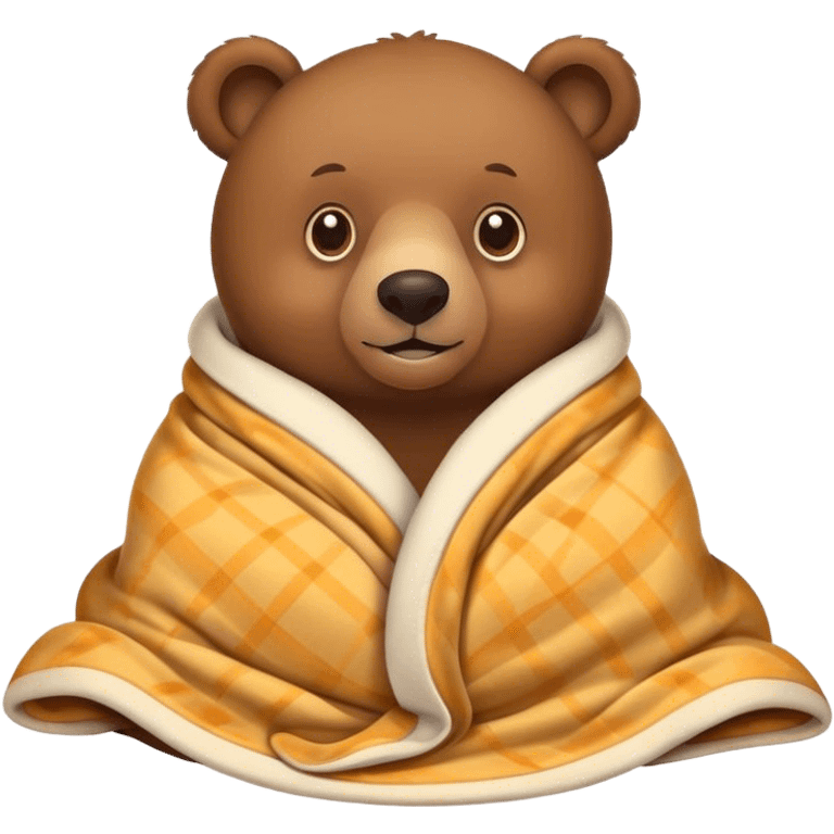 bear cozy in blanket emoji