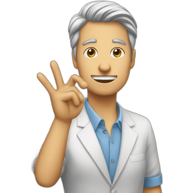 a office person doing pinched fingers italian gesture emoji