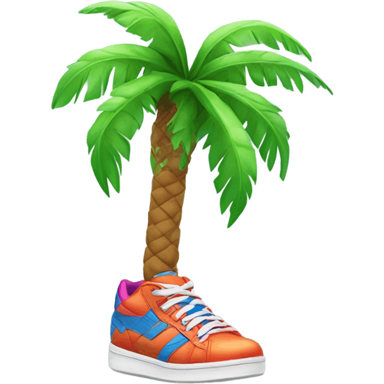 Palm tree wearing sneakers  emoji