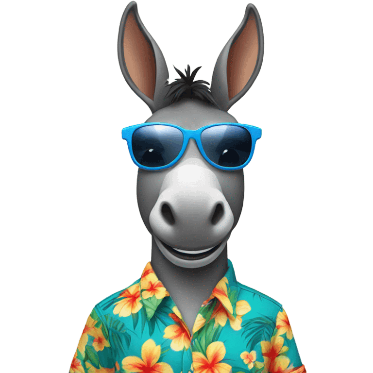 Donkey with sunglasses and a Hawaiian shirt emoji