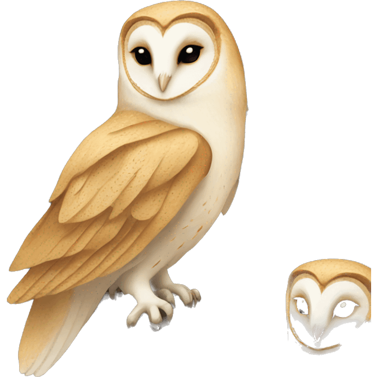 Golden barn owl with floral pattern on wings  emoji