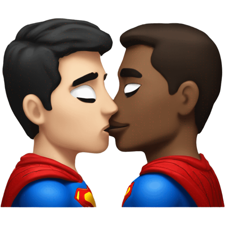 Superman Kiss Spiderman emoji