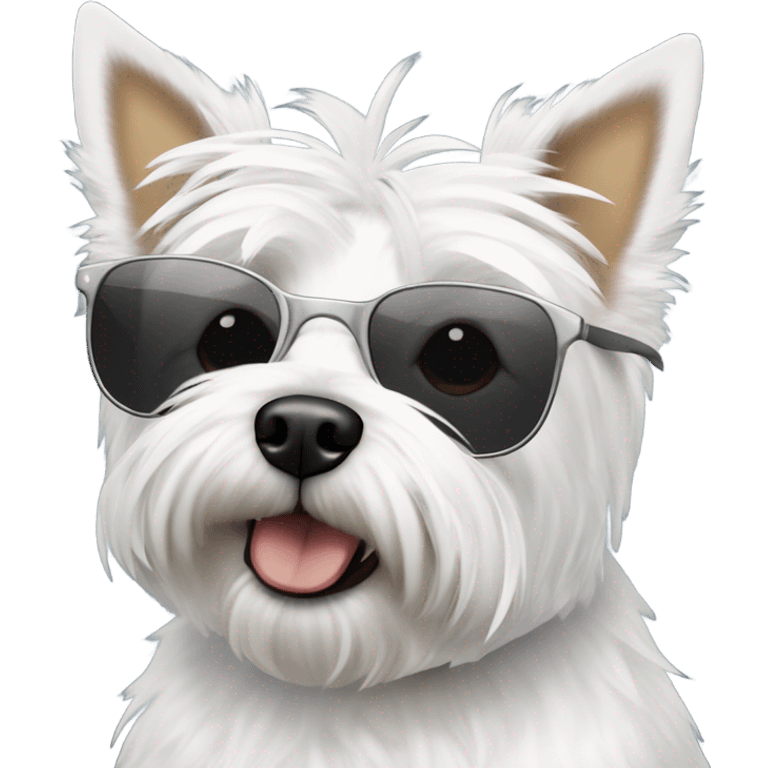 Westy dog with sunglasses emoji