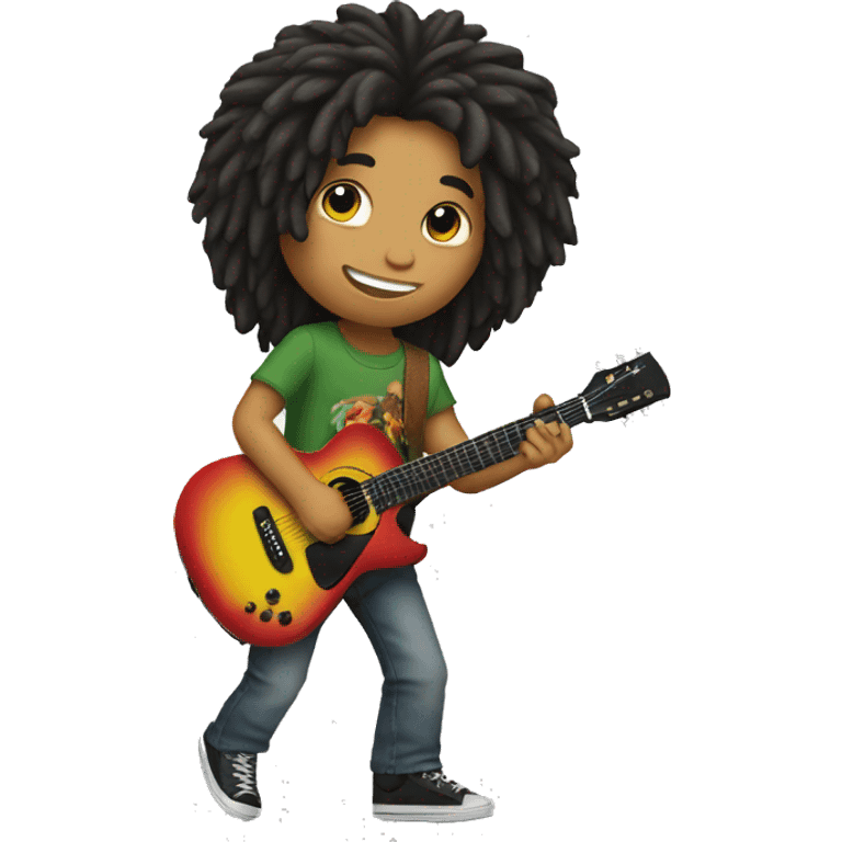 body Bob marley kid with guitar emoji