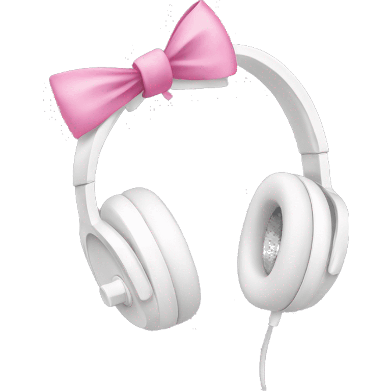 White headphones with pink bows  emoji