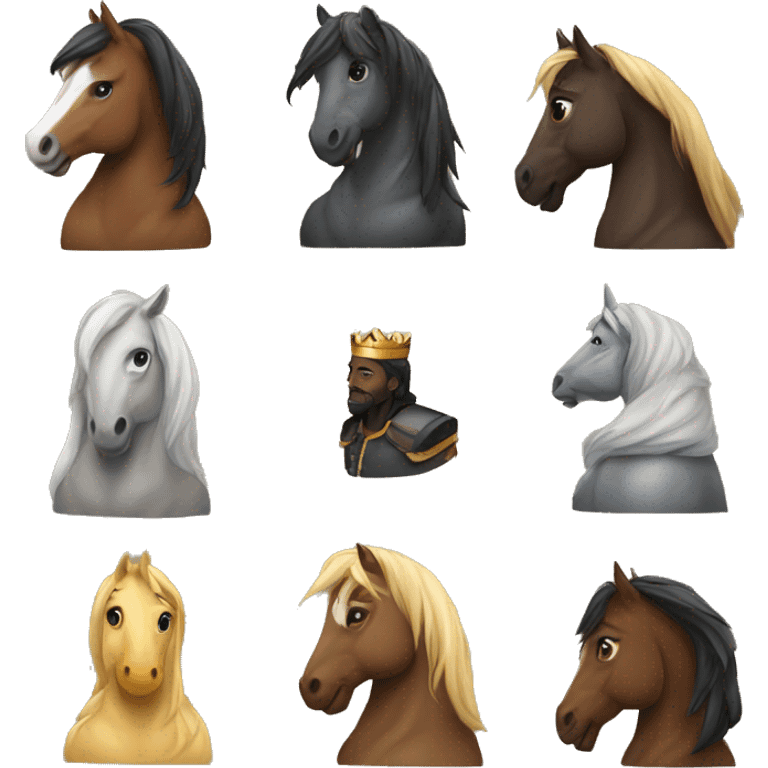 mountain horse quiens and king chess emoji