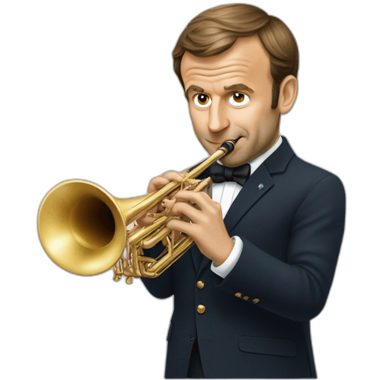 emmanuel macron playing pipe instrument emoji