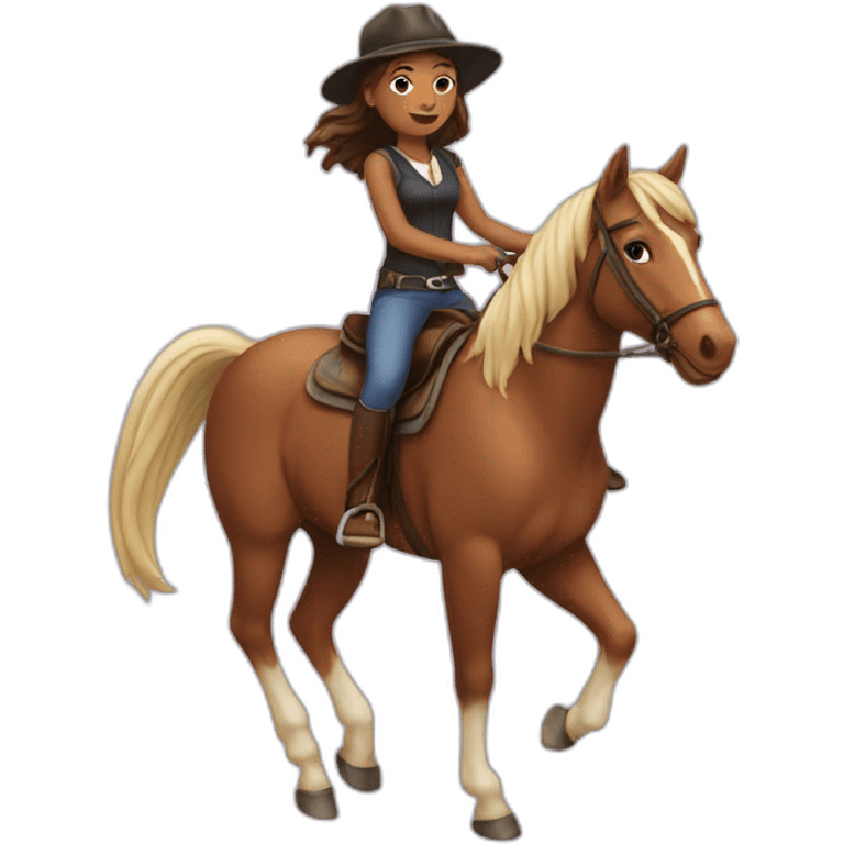 A girl riding a horse  emoji