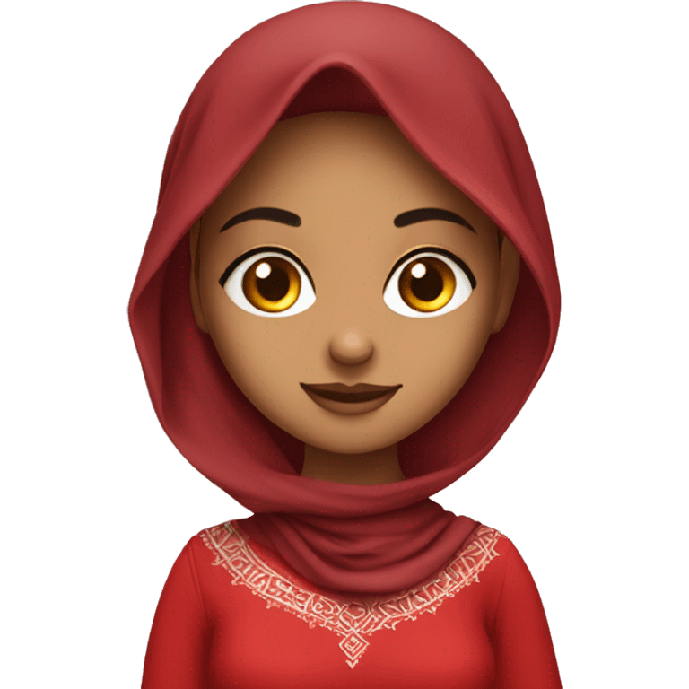 Arab girl in red dress emoji