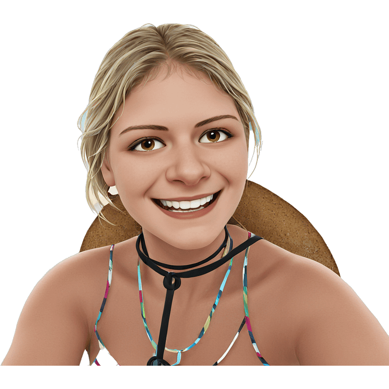 smiling girl at beach emoji