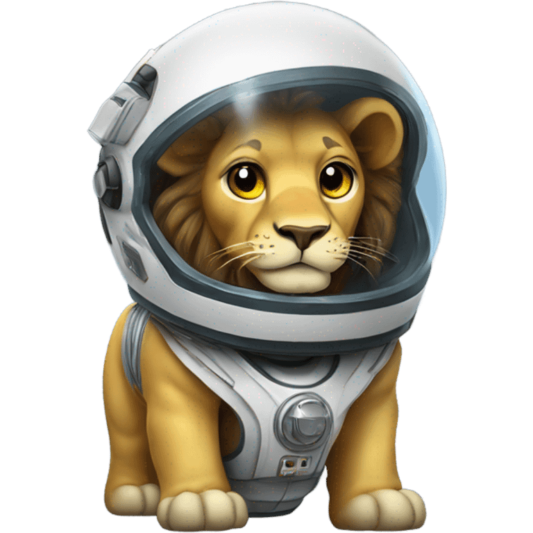 standing lion with space helmet emoji