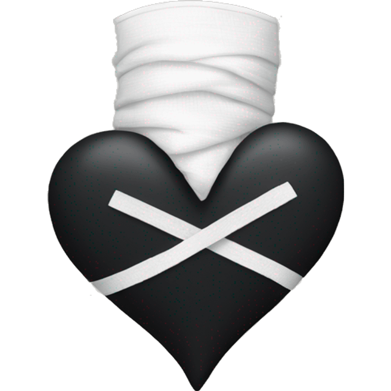 Bandaged black heart emoji