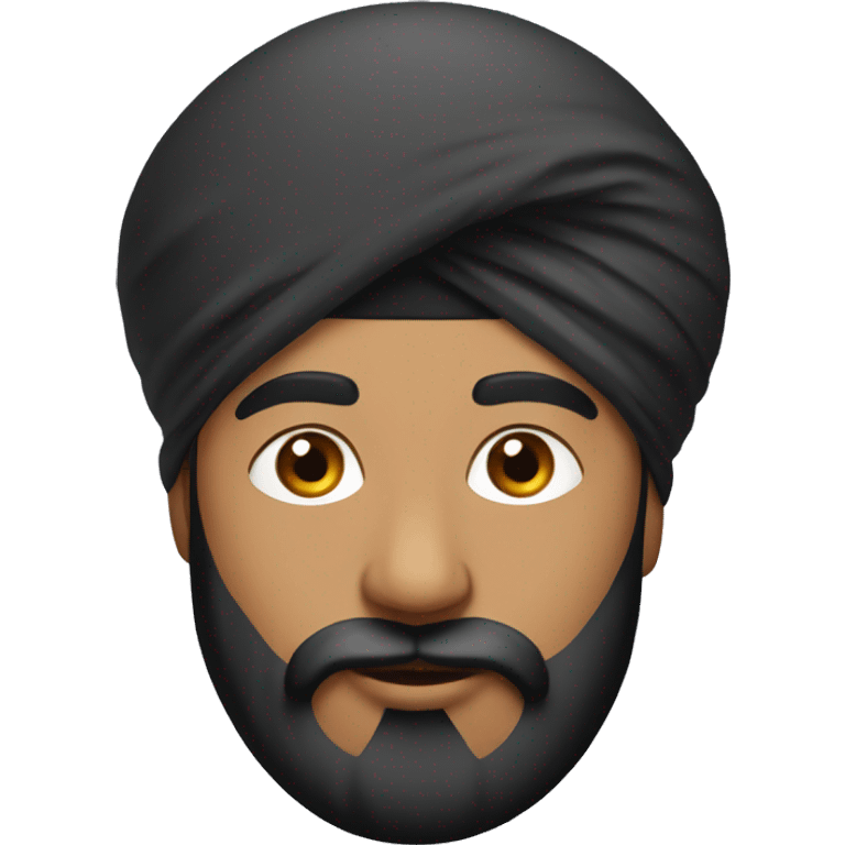 sikh with round and black turban emoji