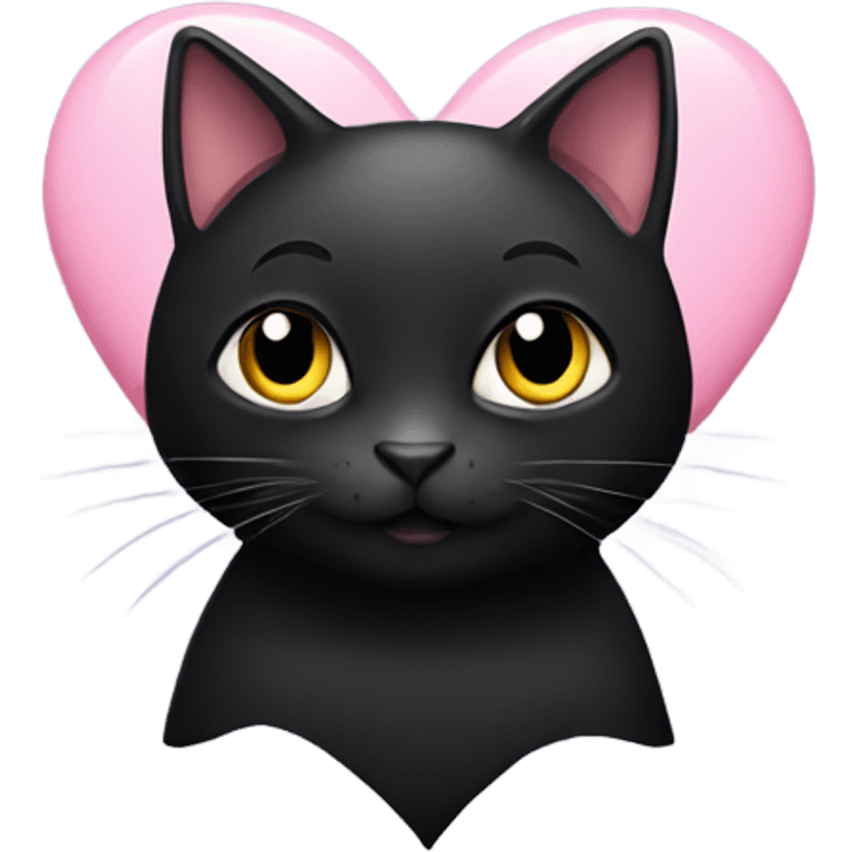 Black cat in love  emoji