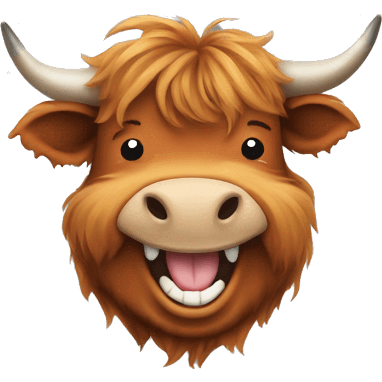 Fatty scottish highland cow laughing emoji