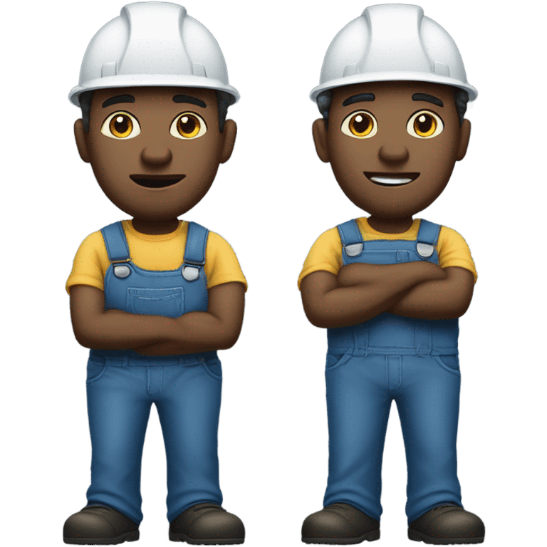 blue collar workers photorealistic serious emoji