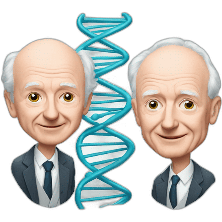 james watson and francis crick and dna emoji