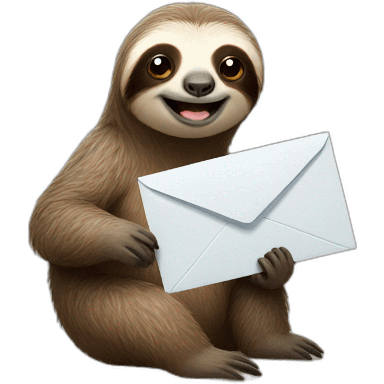 Sloth receiving mail emoji