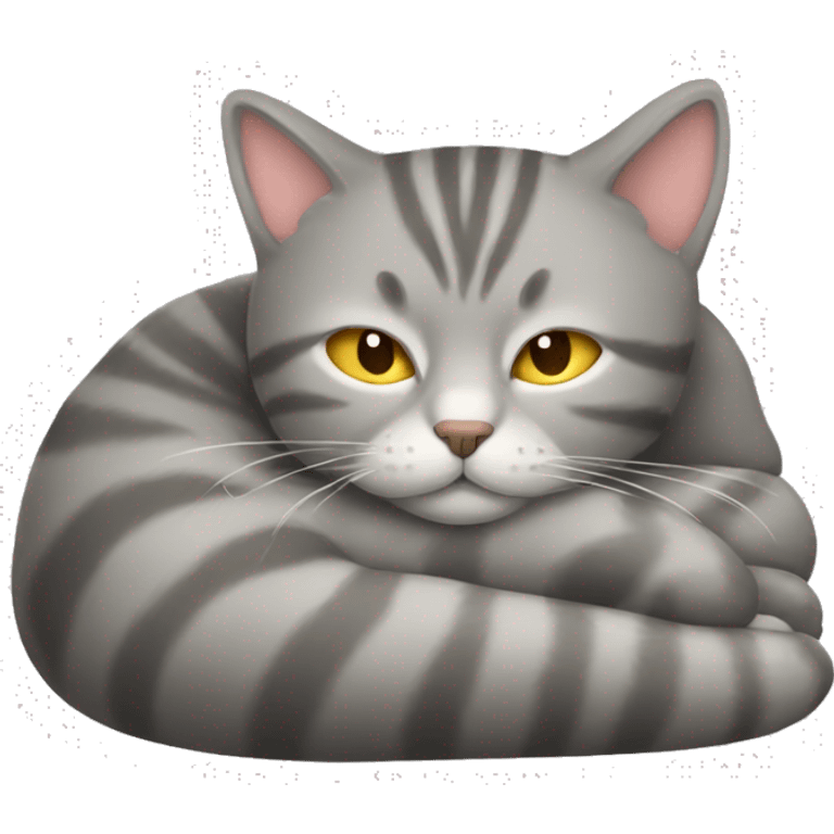 grey tabby cat sleeping emoji