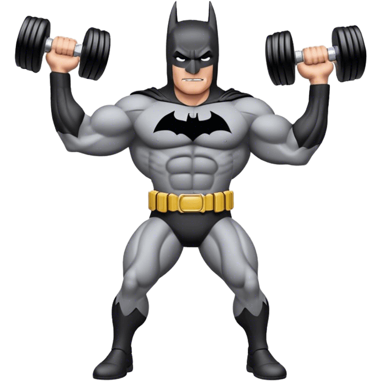 Batman with dumbell emoji