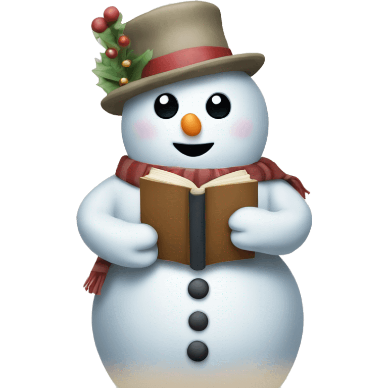 snowman holding books emoji