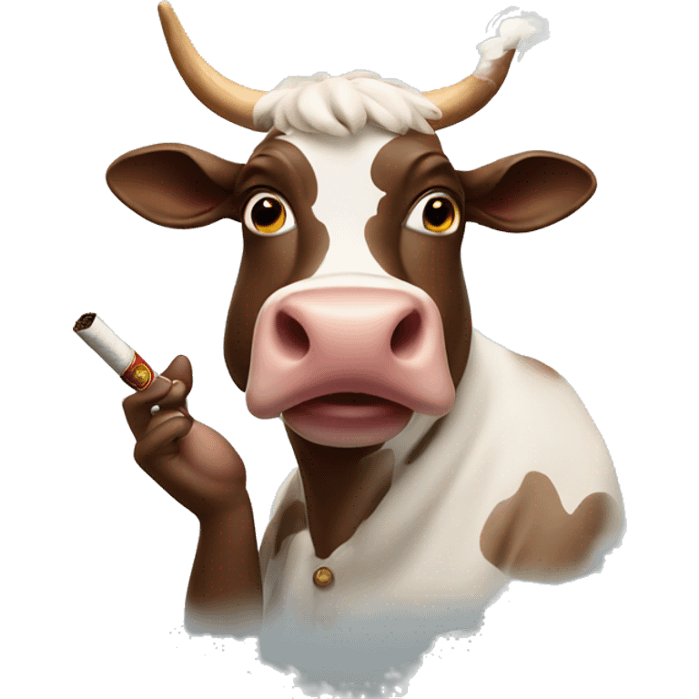 Moo dang smoking a cigar emoji