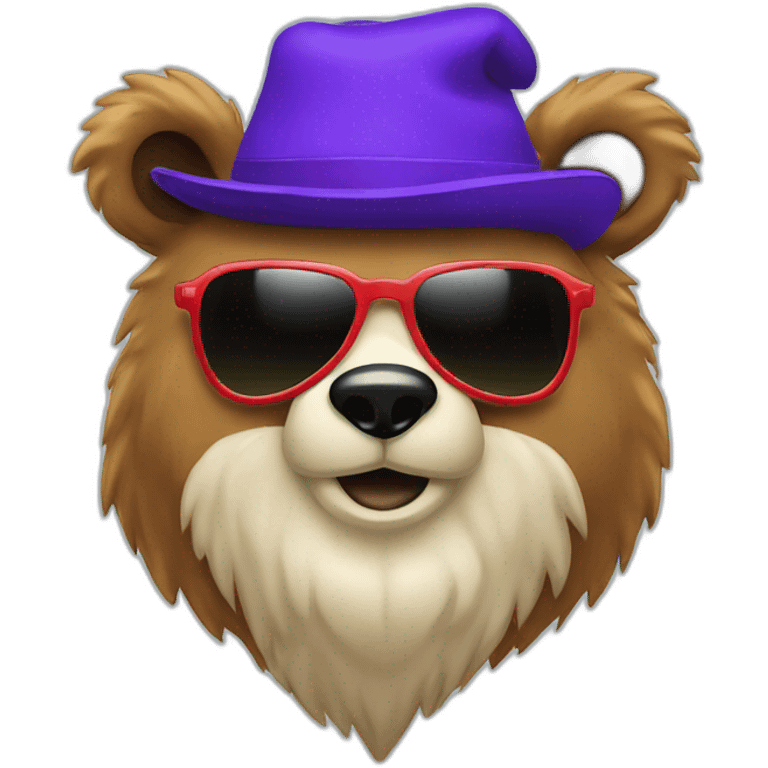 bear sunglass santa mic emoji