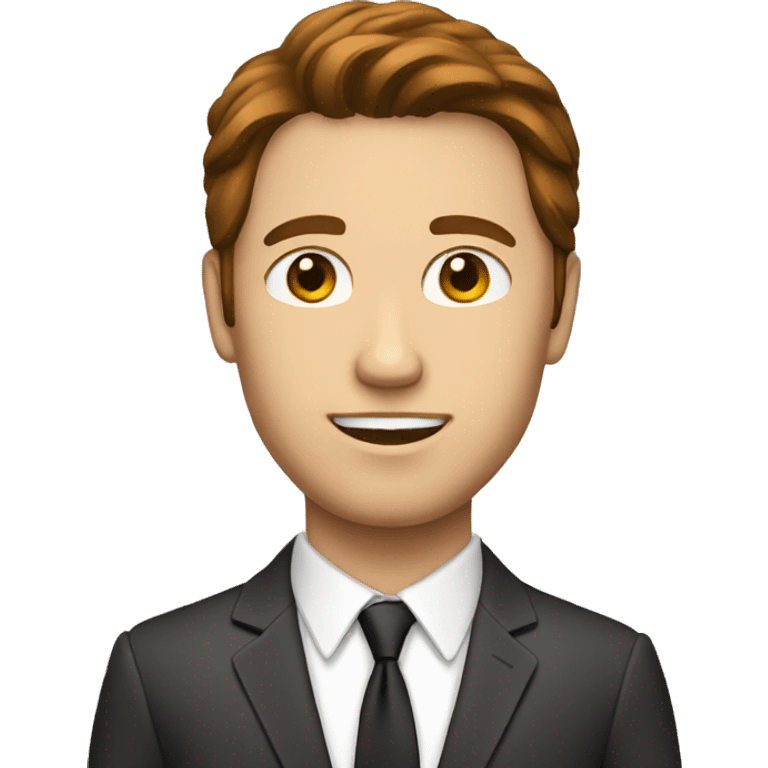 SUIT MAN WITH BROWN-HAIRED emoji