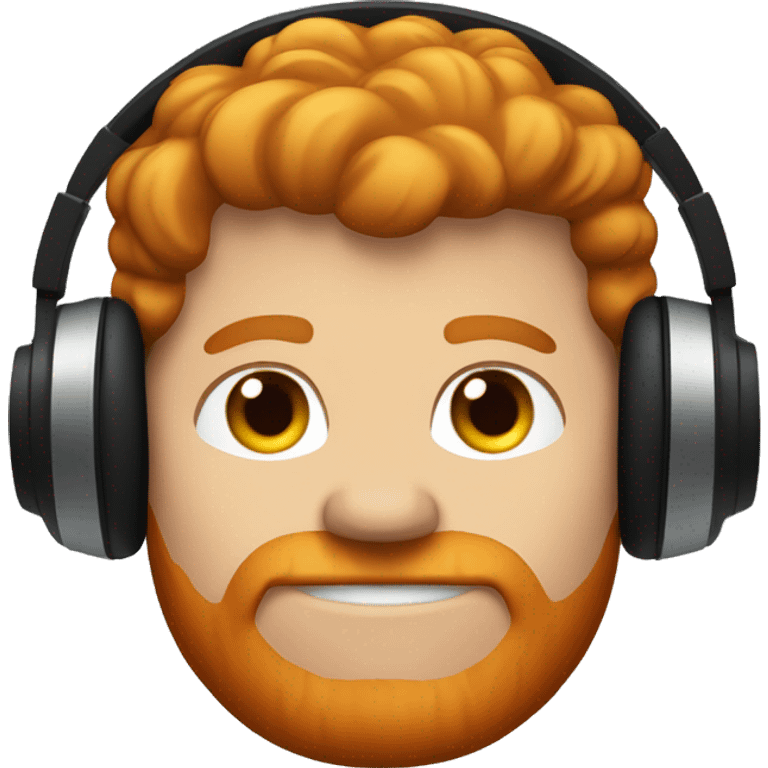 A vary fat ginger haired  guy with black headphones emoji