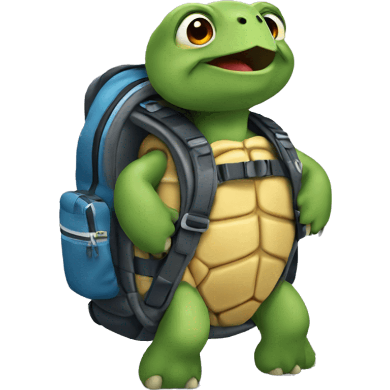 Turtle with a backpack emoji