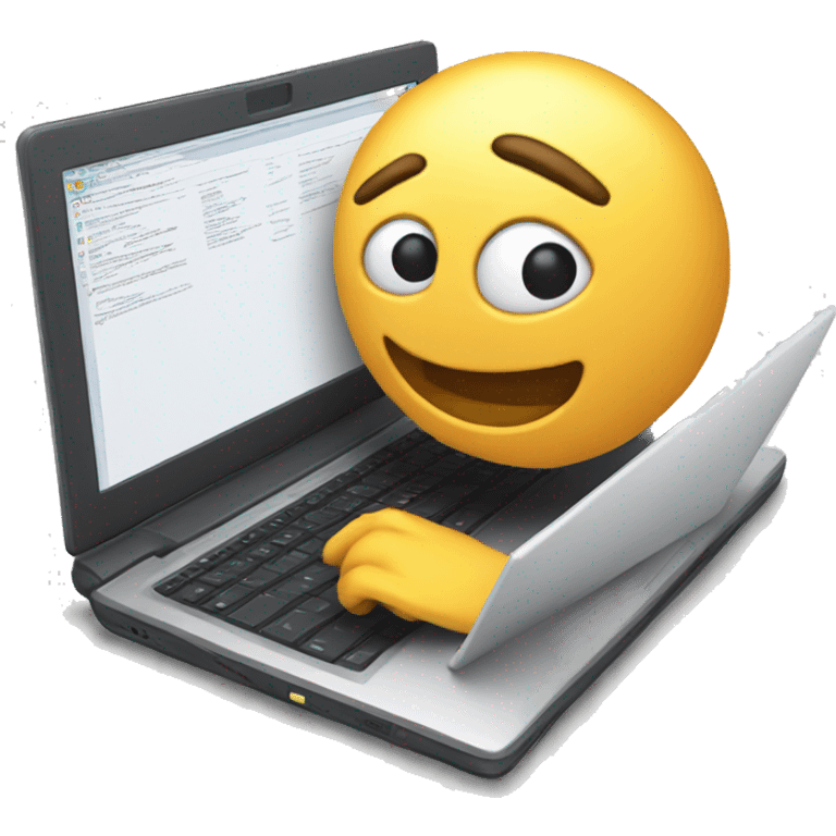 Laptop searching 3d emoji