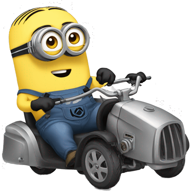 Minion operating a motor vehicle emoji