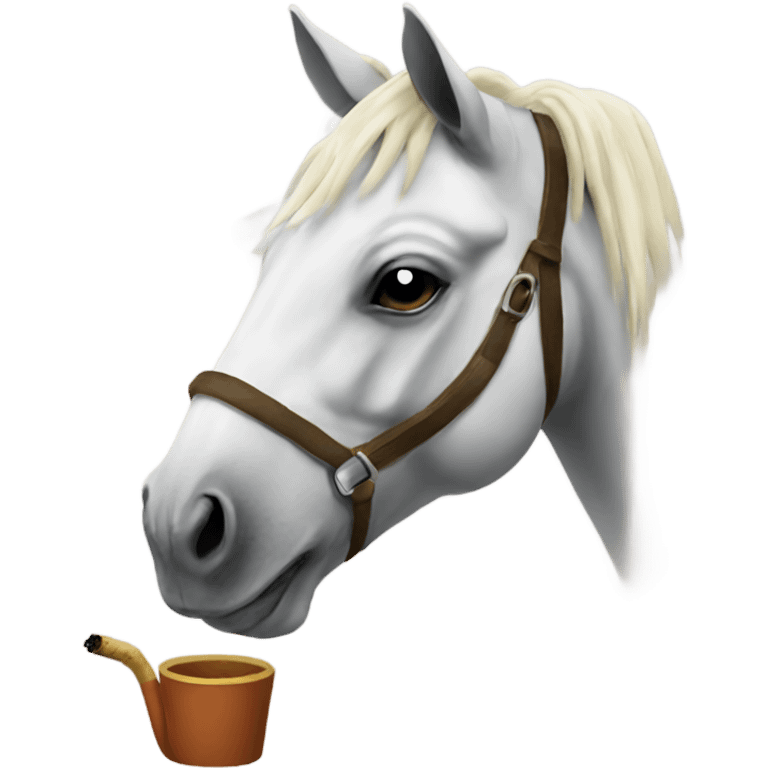 Horse smoking a cigarette emoji