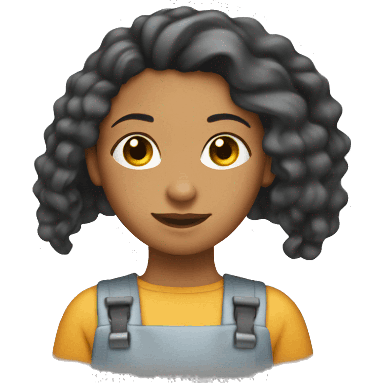 Long hair Mixed girl welding emoji