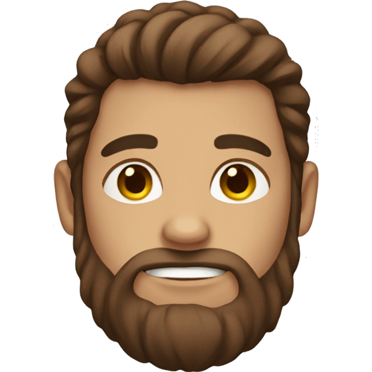 Guy with long brown hair and bear  emoji