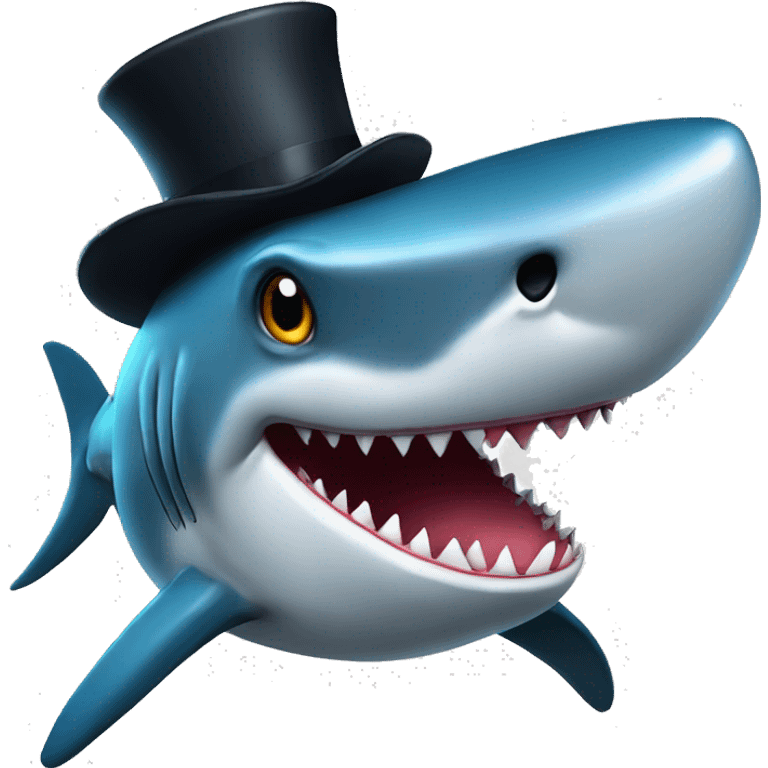 shark with tophat emoji