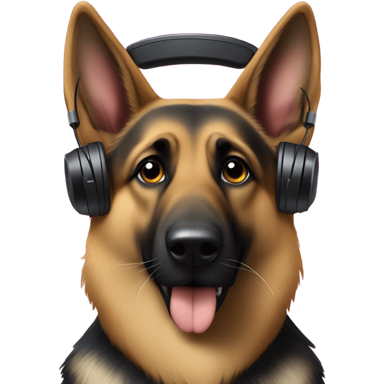 German shepherd dj emoji