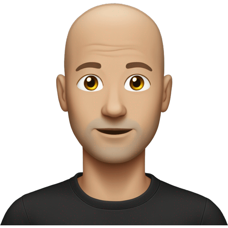 Bald guy with grey sweatpants and black shirt emoji