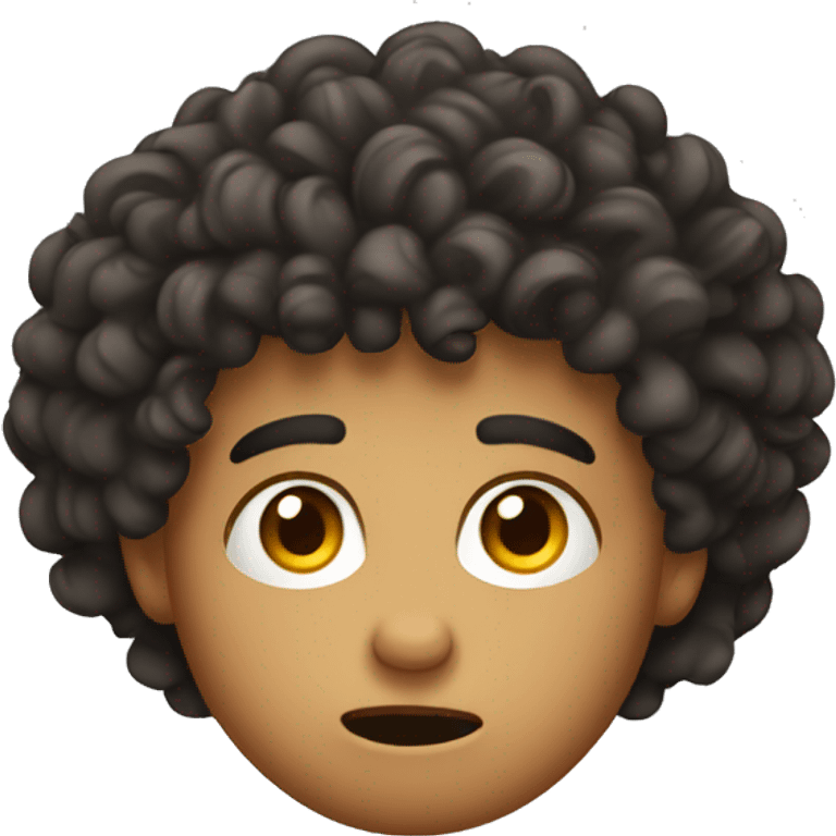 Confused curly head Hispanic boy emoji