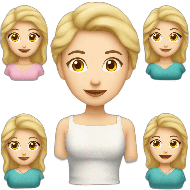 Señora medianamente gordita docente rubia pelo hasta los hombros de anteojos transparentes emoji