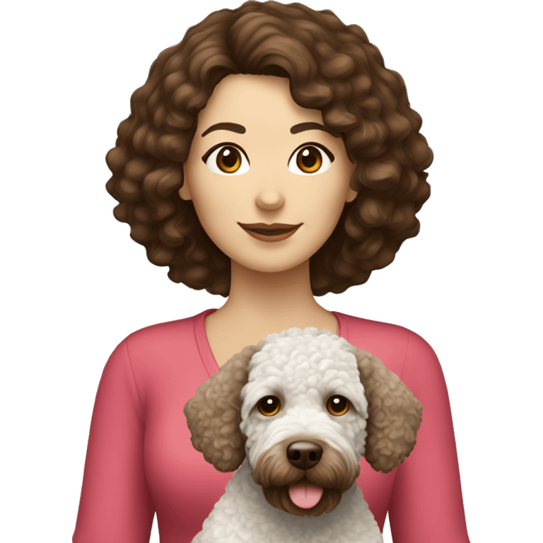 Brunettes woman with LAGOTTo ROMAGNOLO  emoji