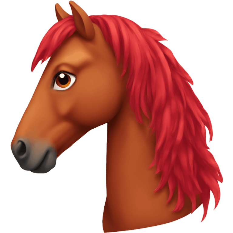 Red horse with red mane emoji