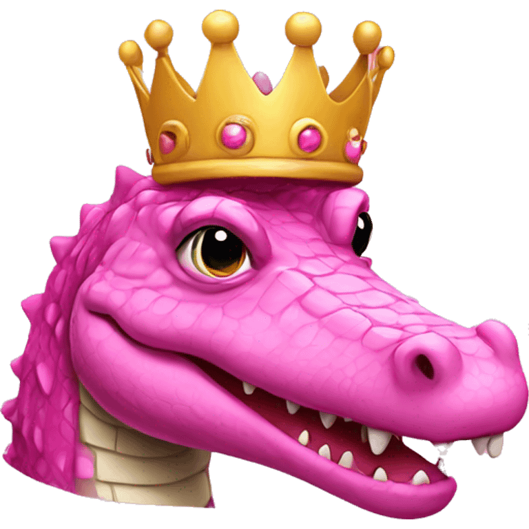 Pink crocodile wearing a crown emoji