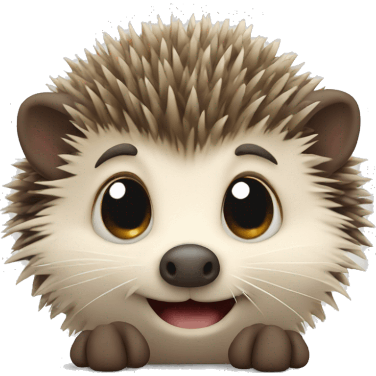 Cute little hedgehog waving his paw emoji