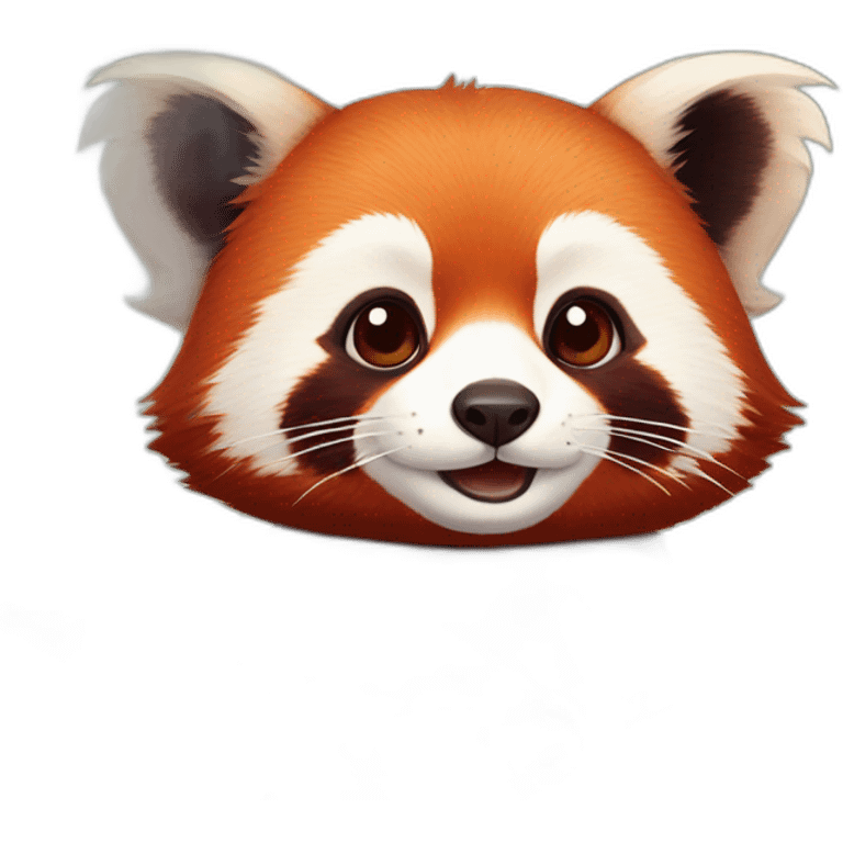 red panda with a flower emoji