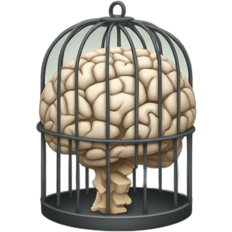 caged brain emoji