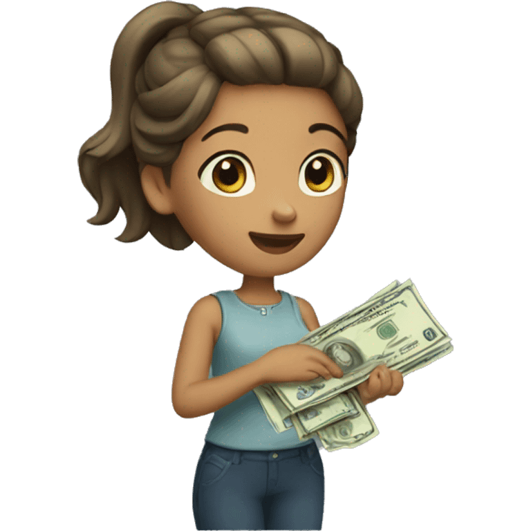 girl paying money emoji