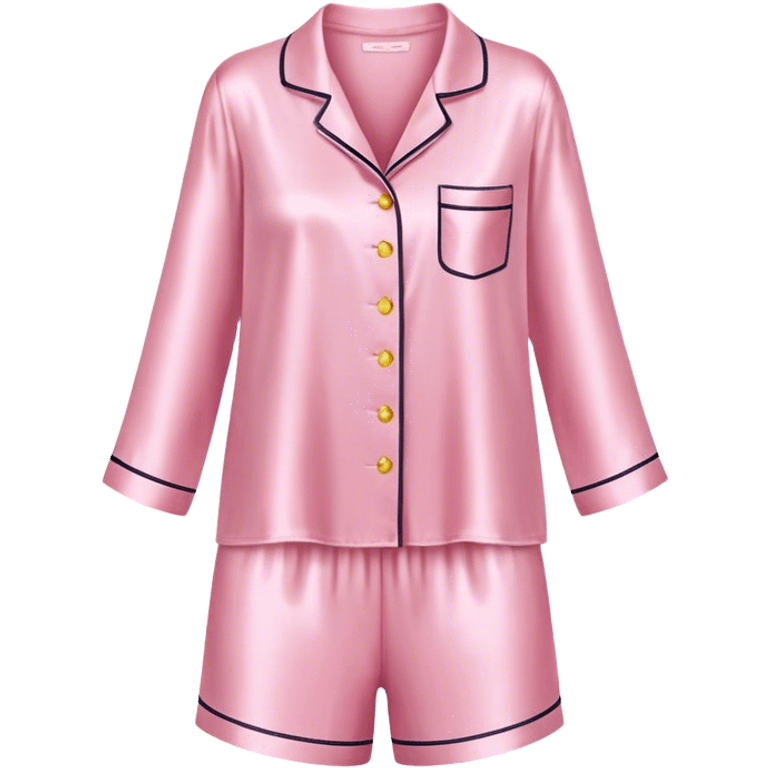 Light pink silk pyjamas set emoji