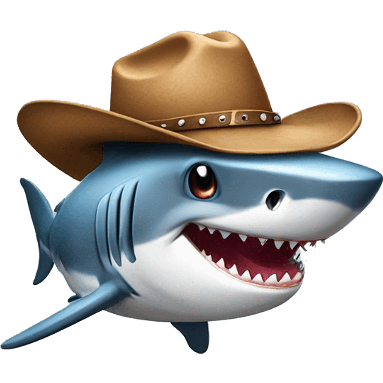 Shark with cowboy hat emoji