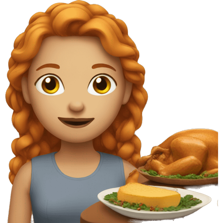 ginger girl at thanksgiving emoji